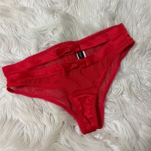 Victoria’s Secret Satin Double Bow Panty Size Small